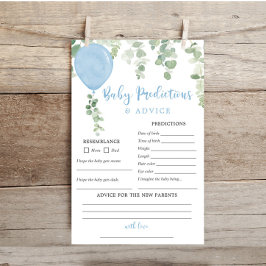 ベビー予測アドバイスカード青いバルーン少年