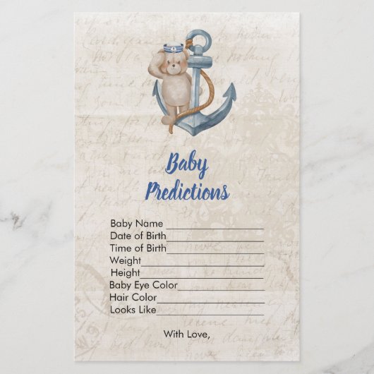 ベビー予測アホイそれが男の子の航海のテーマ (正面)