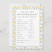 ベビー予測カード赤ちゃんシャワーゲームママになる 招待状 (正面)