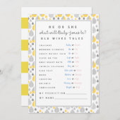 ベビー予測カード赤ちゃんシャワーゲームママになる 招待状 (正面/裏面)