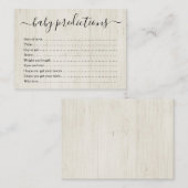 ベビー予測カード赤ちゃんシャワー素朴- Wood コーリングカード (正面/裏面)