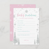 ベビー予測カード – 冬の赤ちゃんシャワーゲーム アドバイスカード (正面/裏面)