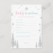 ベビー予測カード – 冬の赤ちゃんシャワーゲーム アドバイスカード (正面)