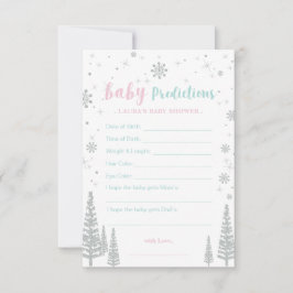 ベビー予測カード – 冬の赤ちゃんシャワーゲーム アドバイスカード