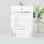 ベビー予測カード – 冬の赤ちゃんシャワーゲーム アドバイスカード (スタンド正面)