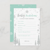 ベビー予測カード – 冬の赤ちゃんシャワーゲーム アドバイスカード (正面/裏面)