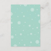 ベビー予測カード – 冬の赤ちゃんシャワーゲーム アドバイスカード (裏面)