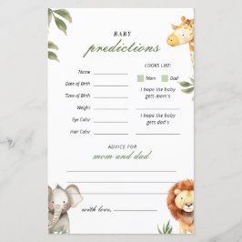 ベビー予測サファリ動物ベビーシャワーゲーム