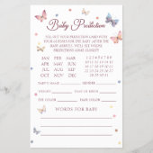 ベビー予測パステルバタフライベビーシャワーカード チラシ (正面)