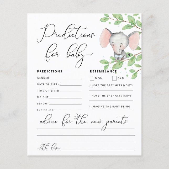 ベビー予測ボーイエレファントシャワーゲーム (正面)