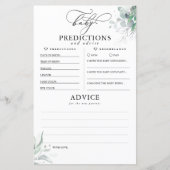 ベビー予測及びアドバイスベビーシャワーカード (正面)