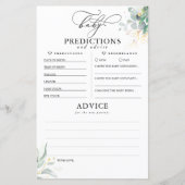 ベビー予測及びアドバイスベビーシャワーカード (正面)