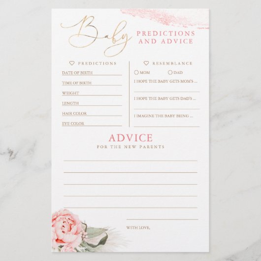 ベビー予測及びアドバイスベビーシャワーゲーム (正面)