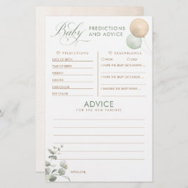 ベビー予測及びアドバイスベビーシャワーゲーム