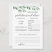 ベビー予測及びアドバイスベビーシャワーパーティーカード 招待状 (正面)