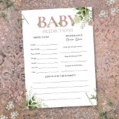 ベビー予測緑の赤ちゃんシャワーゲームカード 招待状