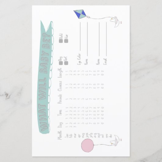 ベビー予測者アドベンチャーベビーシャワーゲーム (正面)