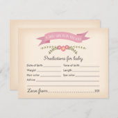 ベビー予測 – ベビーシャワーゲームカード アドバイスカード (正面/裏面)