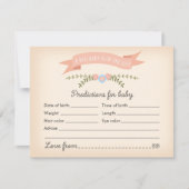 ベビー予測-ベビーシャワーゲームカード 招待状 (正面)