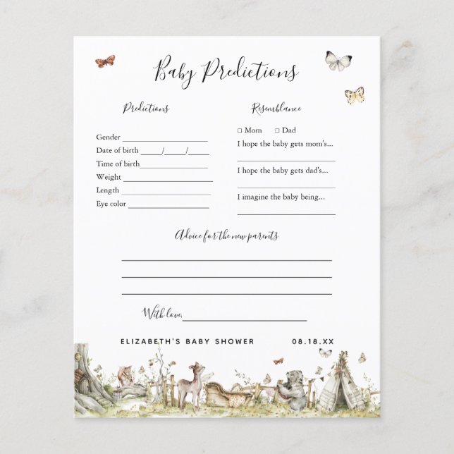 ベビー予測 |赤ちゃんシャワーゲーム (正面)