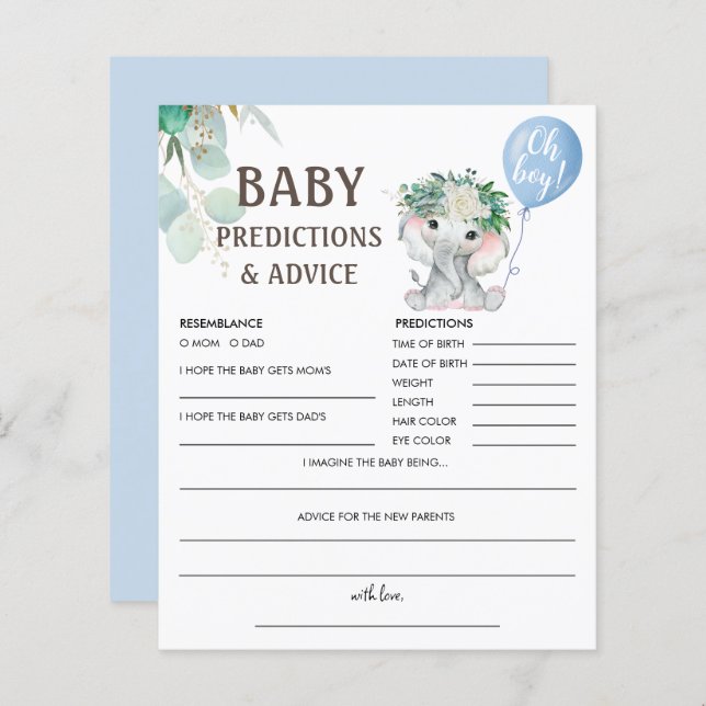 ベビー予測 | Elephant Blue Balloon Game (正面/裏面)