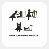 ベビー交換ステーションスクエアステッカー スクエアシール (正面)