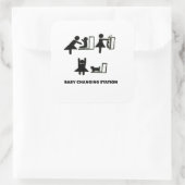 ベビー交換ステーションスクエアステッカー スクエアシール (バッグ)