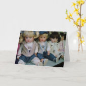 ベビー人形は***メリークリスマス小さな女の子*** カード (黄色い花)