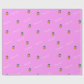 ベビー人形ピンクギフトラッピング紙 ラッピングペーパー (フラット)