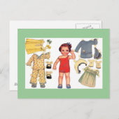 ベビー人形紙人形はがき ポストカード (正面/裏面)