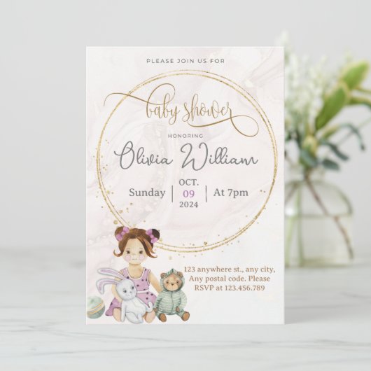 ベビー人形 招待状 (スタンド正面)