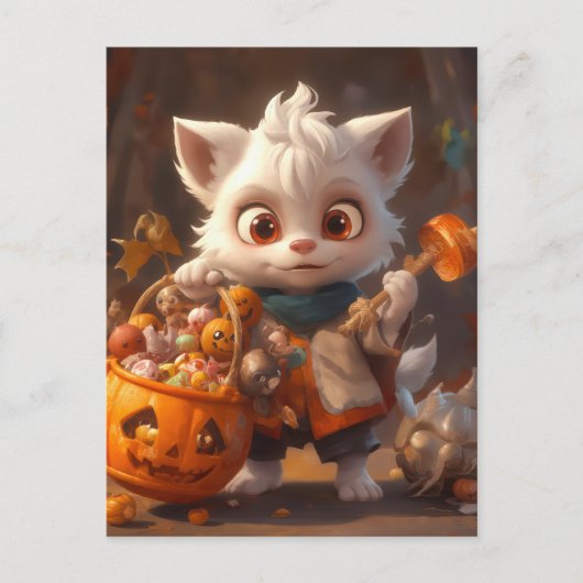 ベビー人狼キャンディバスケット葉書 ポストカード (正面)