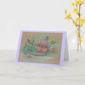 ベビー人魚グリーティングカードバイレニー・ラヴォワ カード (黄色い花)