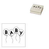 ベビー付きウッドアートスタンプ/バルーン ラバースタンプ (押印)