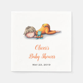 ベビー付き中性の赤ちゃんシャワー白いナプキン スタンダードカクテルナプキン