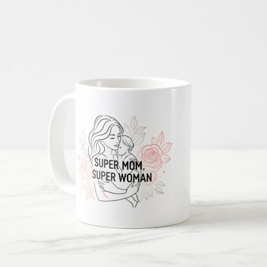 ベビー付き母の母デザインのためのギフト コーヒーマグカップ (正面左)