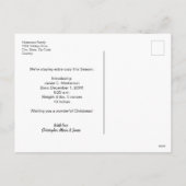 ベビー休日の誕生発表スノーウィークリスマス シーズンポストカード (裏面)