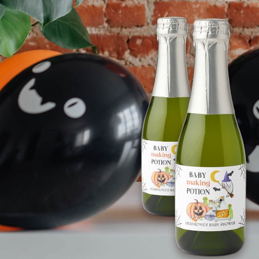 ベビー作りポションハロウィーンベイビーシャワー スパークリングワインラベル