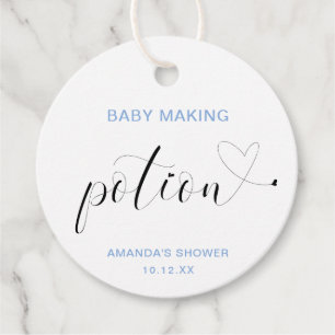 ベビー作りポーションかわいいブルーボーイ赤ちゃんシャワー フェイバータグ