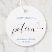 ベビー作りポーションかわいいブルーボーイ赤ちゃんシャワー フェイバータグ (正面)