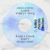 ベビー作りポーションブルーハートベビーシャワートースト ワイングラスタグ (正面)