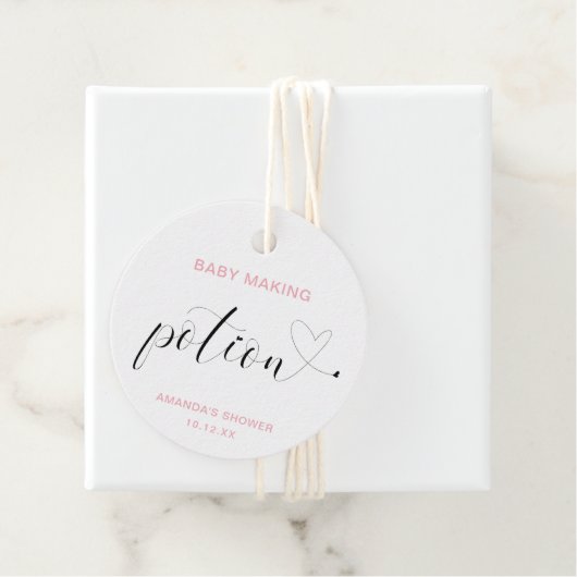 ベビー作りポーション可愛いピンクの女の子の赤ちゃんシャワー フェイバータグ (インサイチュ)