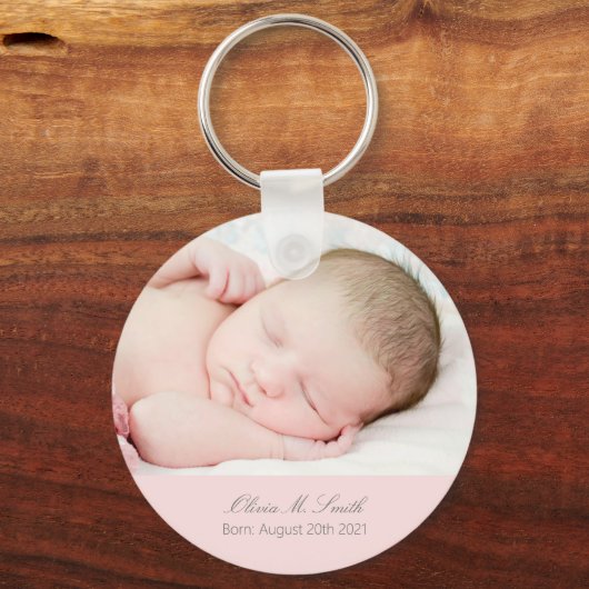 ベビー保写真酒パーソナライズされた キーホルダー (正面)