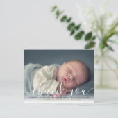 ベビー写エレガント真台本ありがとう金ゴールド誕生アン 案内ポストカード (スタンド正面)