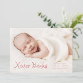 ベビー写モダン真台本名の誕生のお知らせ 招待状 (スタンド正面)