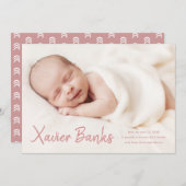ベビー写モダン真台本名の誕生のお知らせ 招待状 (正面/裏面)