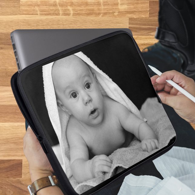 ベビー写真あなたの方法ネオプレンラップトップスリーブ ラップトップスリーブ (Baby Photo It Your Way Neoprene Laptop Sleeve)