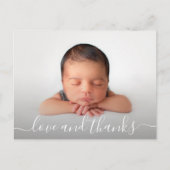 ベビー写真ありがとうお誕生日おめでとう ポストカード (正面)