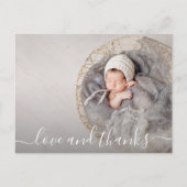 ベビー写真ありがとうお誕生日おめでとう ポストカード (正面)
