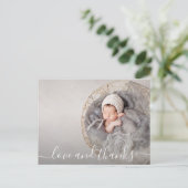 ベビー写真ありがとうお誕生日おめでとう ポストカード (スタンド正面)